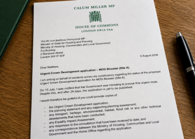 MP calls for urgent publication of MOD Bicester planning application
